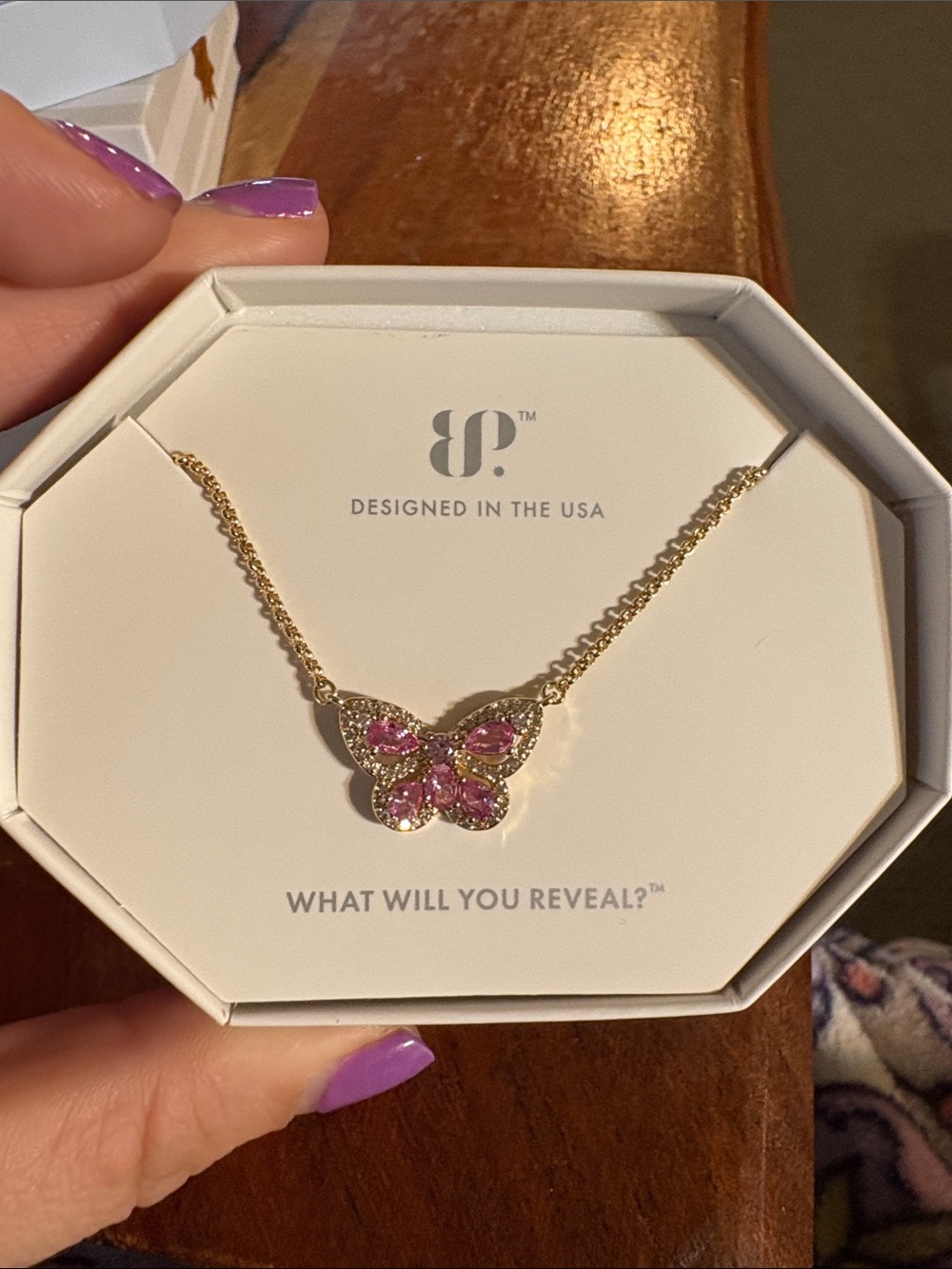 Bomb Party Gold Butterfly Necklace